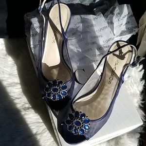 Caparros blue mesh w/ embelishment